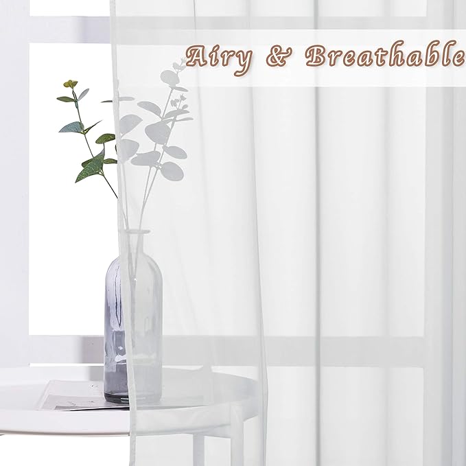 NICETOWN Light Gray Sheer Curtains - Image 3