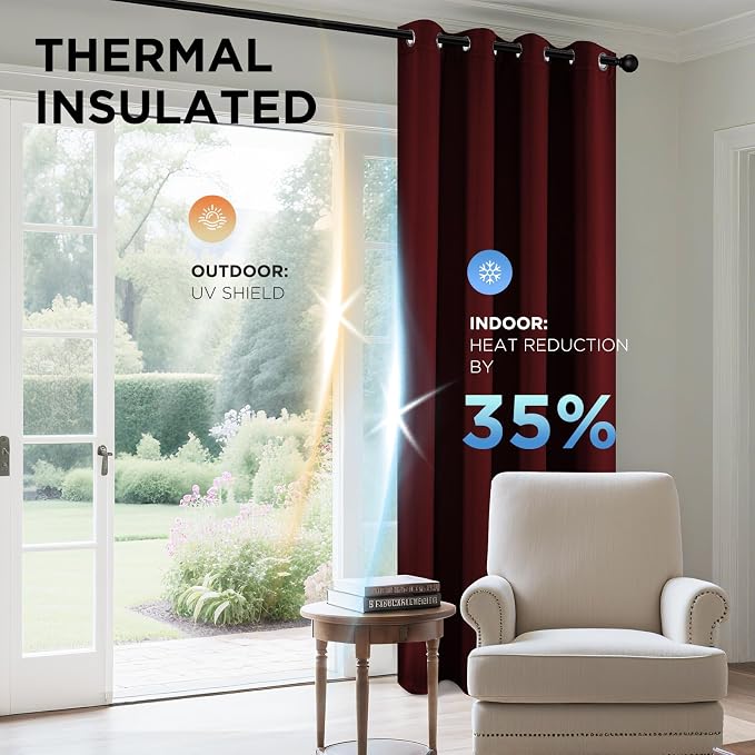 Joydeco Long Blackout Curtains for Bedroom 108 Inch 2 Panels - Image 5