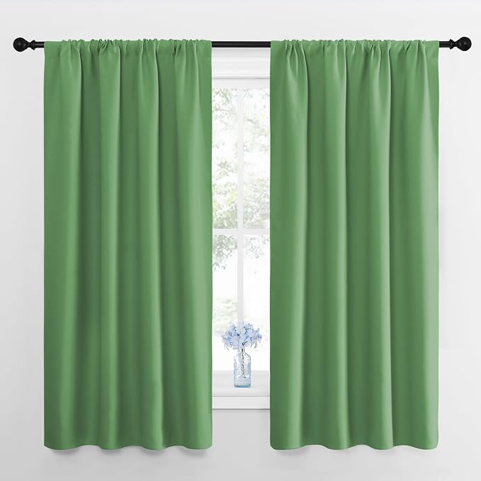 NICETOWN Window Curtains for Bedroom, Froest Green, 2 Panels, W42 x L48 -Inch by NICETOWN