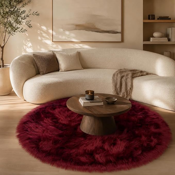 EasyJoy Faux Sheepskin Rug, Fluffy Faux Fur Rug, Ultra Soft Shag Area Rug - Image 3