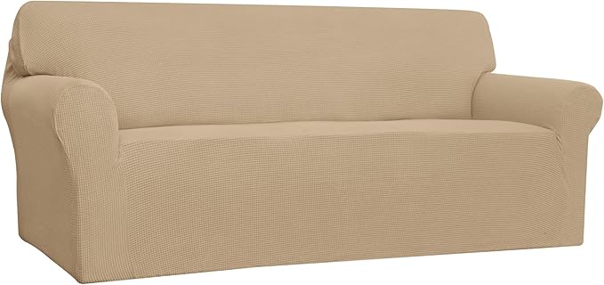 Easy-Going Stretch Oversized Sofa Couch Slipcover Washable Sand | 1-Piece Extra by Easy-Going