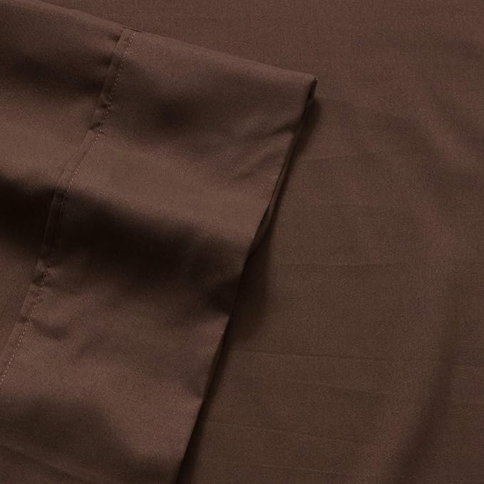 Sweet Home Collection 6 Piece 1500 Supreme Collection Brushed Microfiber Deep Pocket Sheet Set-2 Extra Pillow Cases, Great Value, Split King, Brown