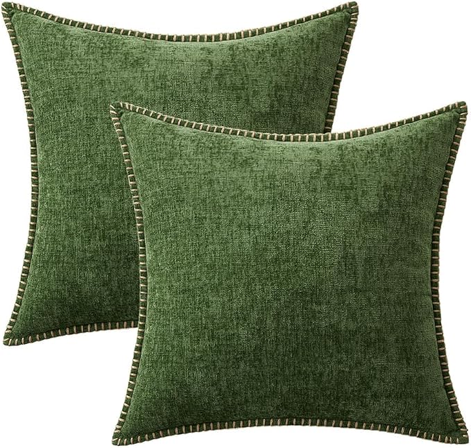 MIULEE Decorative Couch Throw Pillow Covers 20x20 Inch Forest Green 2 Pack | - Image 8