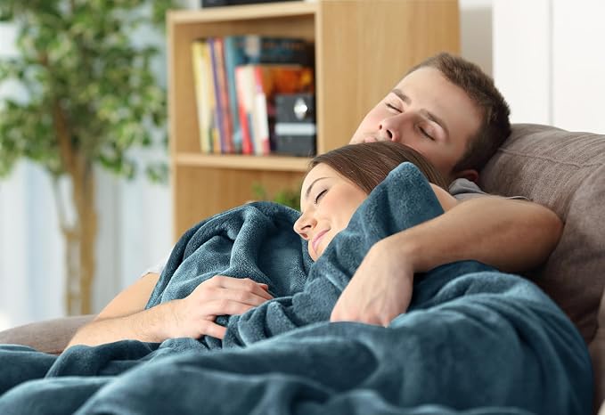 Utopia Bedding Soft Fleece Bed Blanket King Size Stone Blue | Microfiber Plush - Image 6