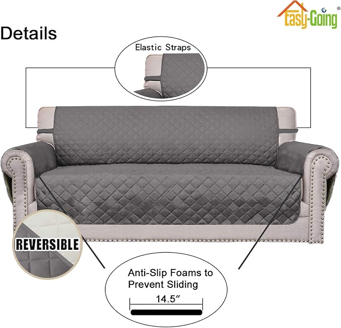 Easy-Going Reversible Couch Cover, 2 Cushion Sofa, Water Resistant Mat - Image 3