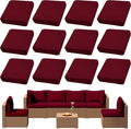 12Pcs Outdoor Cushion Covers, Elastic Patio Cushion Covers | Washable, by dreahoteztil