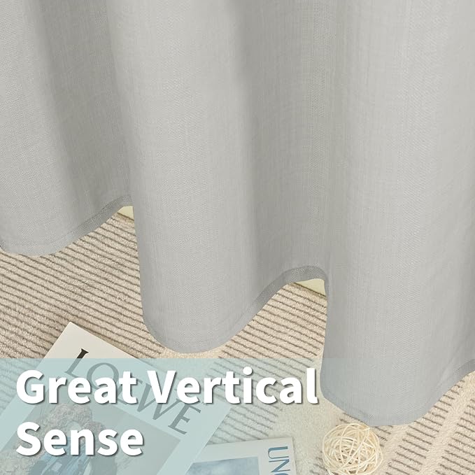Light Grey Linen Curtains 84 Inch Long - Image 6