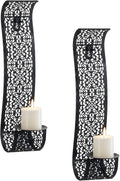 Sziqiqi Wall Candle Holder Decorative Candle Sconces - Wall-Mount Pillar Candles Holders for Living Room, Bathroom, Farmhouse, Wedding - Set of 2