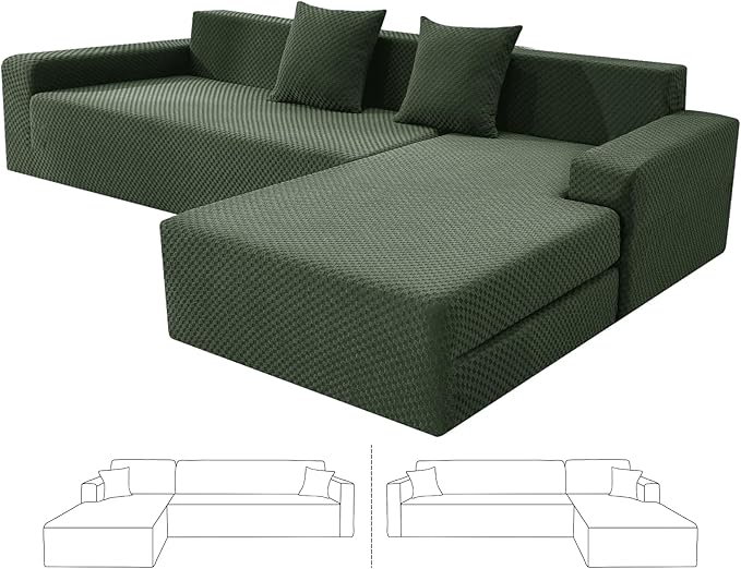 ZNSAYOTX Sectional Couch Covers, Stretch Jacquard Slipcovers by ZNSAYOTX