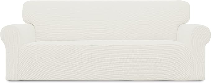 Easy-Going Stretch Oversized Sofa Couch Slipcover Washable Cream | 1-Piece by Easy-Going