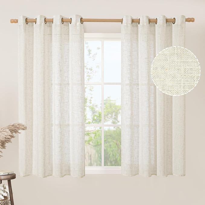 Natural Linen 54 Inch Length Curtains - Image 2