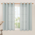 Greyish Blue Linen Curtains 45 Inches Long by LAMIT