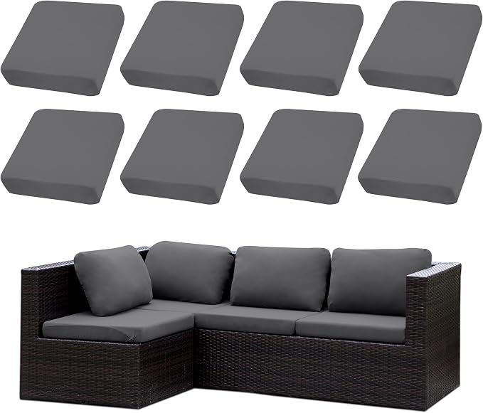 8PCS Patio Cushion Covers.Patio Furniture Couch SeatSlipcovers | Washable by SUKAIKEQA