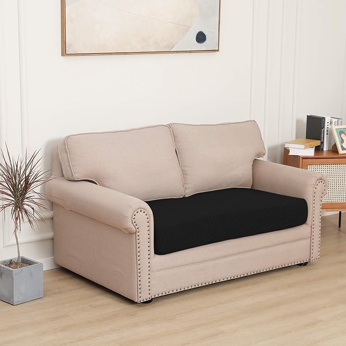 Easy-Going Stretch 1 Piece Loveseat Couch Cushion Cover - Image 2