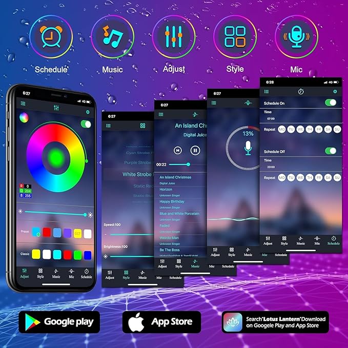 AILBTON 200ft Outdoor LED Strip Lights Waterproof,IP68 Outside Led Light Strips Waterproof with Bluetooth App Remote Control,Music Sync RGB Exterior Led Rope Lights,for Balcony,Deck,Roof,Garden,Pool