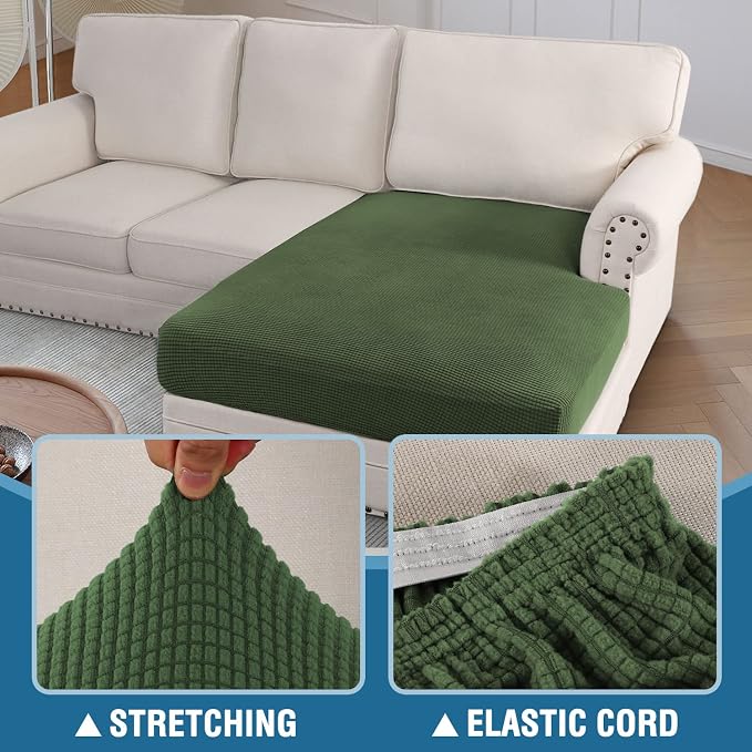 H.VERSAILTEX Sectional Couch Covers 1 Piece Chaise Slipcover L Shape Separate - Image 5
