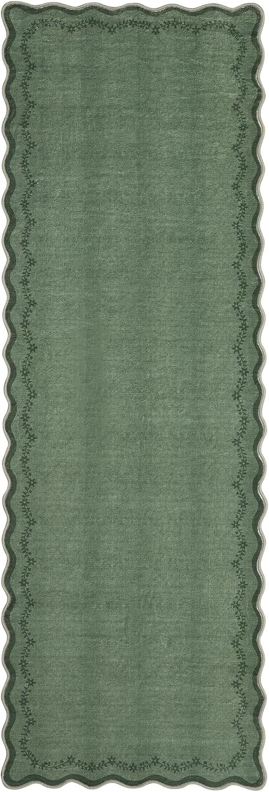 GarveeHome 2x6 Scalloped Washable Runner Rug Non Slip Hallway Kitchen Rug | - Image 9