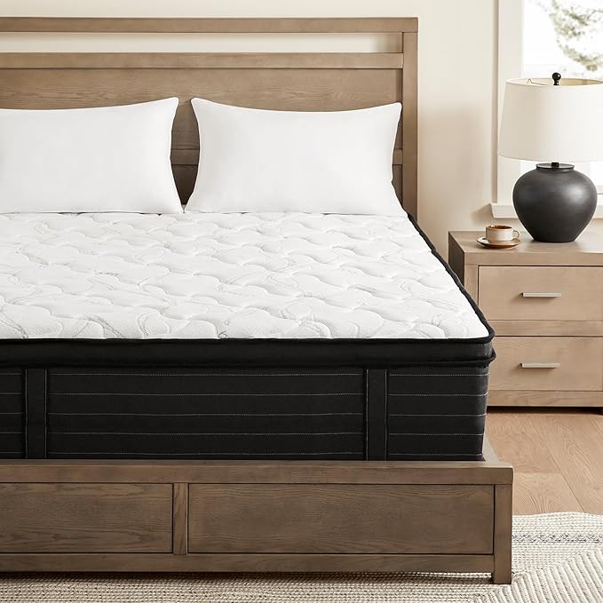 Mattress King Size 14 Inch - Memory Foam Hybrid Mattresses for Pressure Relief & Motion Isolation - Medium Firm King Mattress with Pocketed Coils Breathable Bamboo Cover Certipur-Us Certified