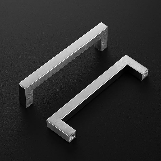 Ravinte 20 Pack Brushed Nickel Kitchen Cabinet Handles 5 Inch Cabinet Pulls Square Kitchen Hardware for Cabinet Drawer Pulls Drawer Handles Come with Screwdriver