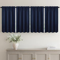 MIULEE Set of 4 Navy Blue 45 Inch Short Blackout Kitchen Window Curtains | by MIULEE