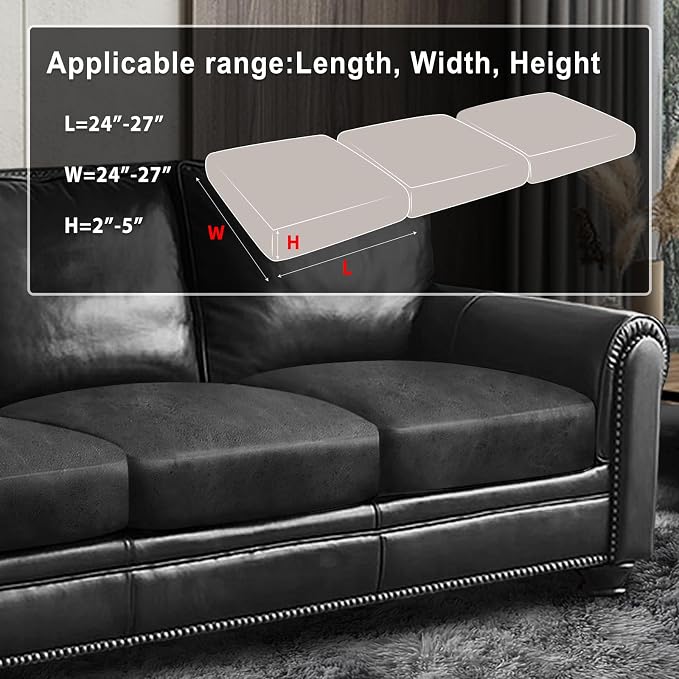 ANARACHON Leather Look Couch Cushion Covers Sofa Seat Slipcovers Sets Couches - Image 3