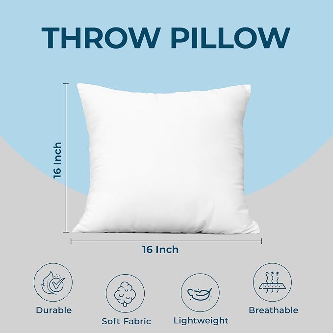 Utopia Bedding Throw Pillows, Decorative 16x16 Pillow Inserts - Image 4