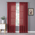 Tollpiz Sheer Curtains Linen Textured Bedroom Curtain Sheers Light Filtering by Tollpiz