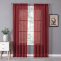 Tollpiz Sheer Curtains Bedroom Linen Textured Curtain Sheers Light Filtering by Tollpiz