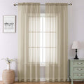 Taupe Sheer Curtains 90 Inches Long 2 Panels, Elegant Light Filtering Voile by Lecloud
