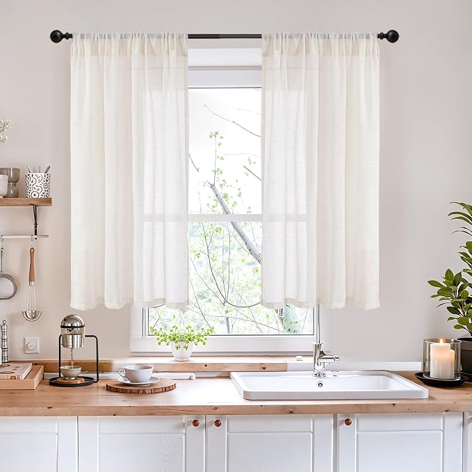 BGment Linen Curtains 42X40 Inch Length - Image 2