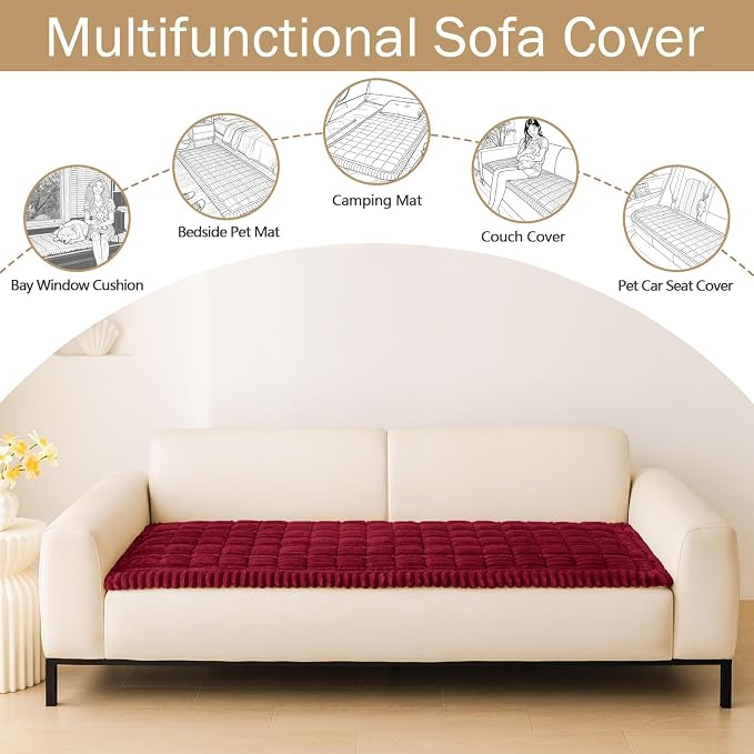 Couch Cover for Dogs, Washable Non Slip Plush Flannel Sofa Protector | Thick - Image 3