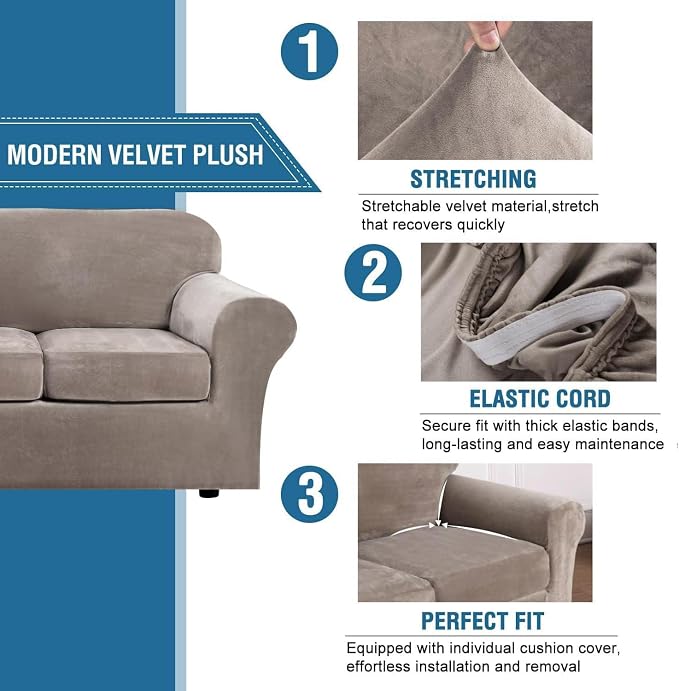 H.VERSAILTEX Rich Stretch 2 Piece Chair Cover Chair Slipcover Sofa Cover - Image 3