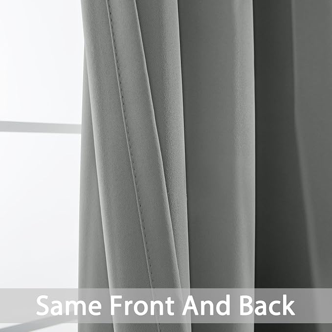 Yakamok Dove Grey Room Darkening Curtains 84 inch Sliding Door Drapes | 1 - Image 4