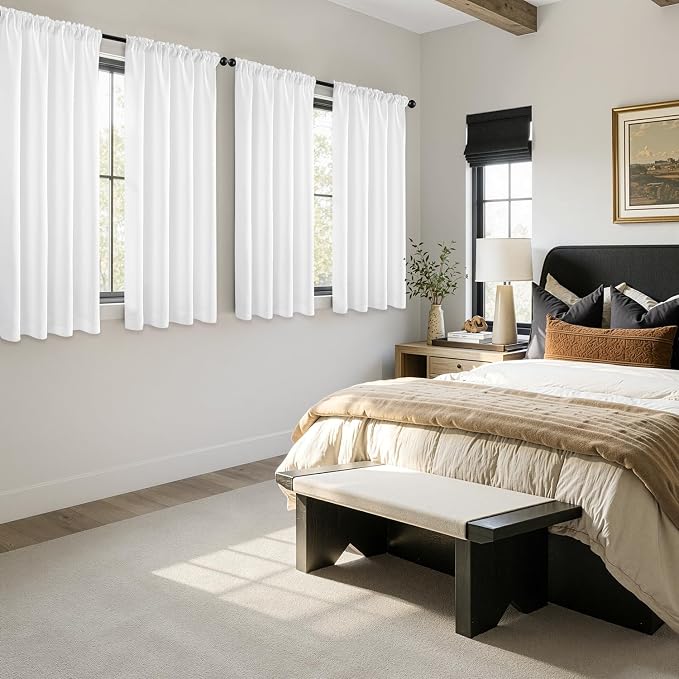 MIULEE Pure White Blackout Curtains 4 Panels Set 72 Inch Length Bedroom | - Image 2
