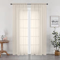 Cream Sheer Curtains 78 inches Long 2 Panels Set by OWENIE