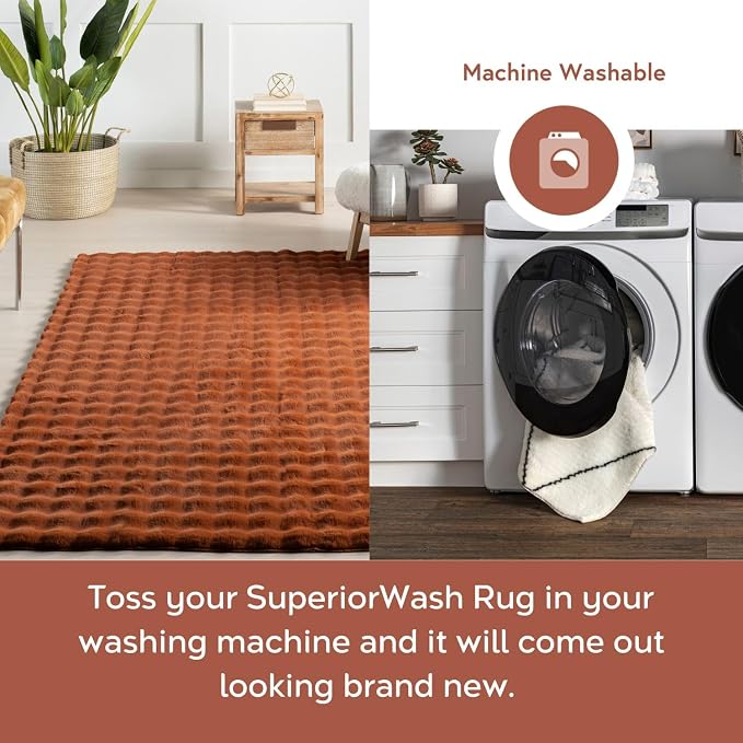 nuLOOM Jeni Brick Checkered Washable Runner Rug - Image 2