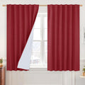 Red 100% Blackout Linen Window Curtains by LAMIT