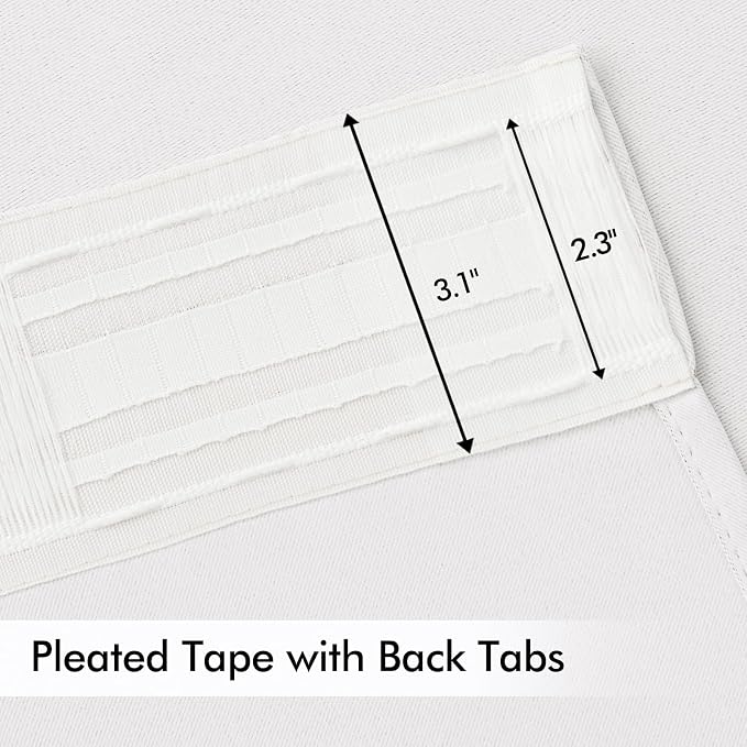 MIULEE Pure White Back Tab Blackout Curtains 52x120 Inch Long 2 Panels Set | - Image 4