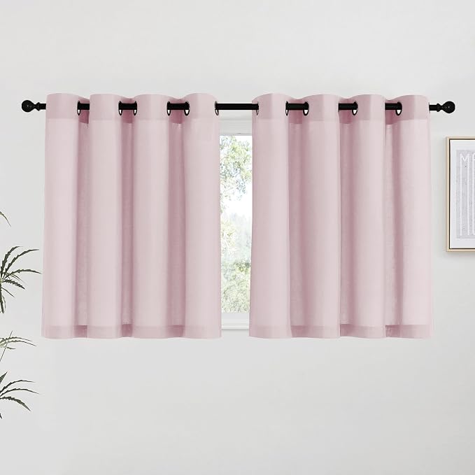 NICETOWN Blush Pink Linen Curtains by NICETOWN