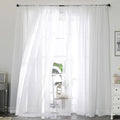 Sheer White Curtains, Sheer Curtains 96 inches Long 2 Panels Set, Rod Pocket by OWENIE