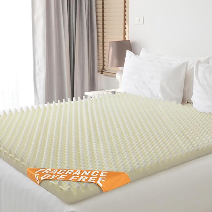 Vaunn Medical Egg Crate Mattress Topper, Fragrance-Free, Dye-Free, Convoluted Foam for Pain Relief on Pressure Sores, Ventilated Therapeutic Support and Recovery, Hospital Bed Twin (79" x 35")