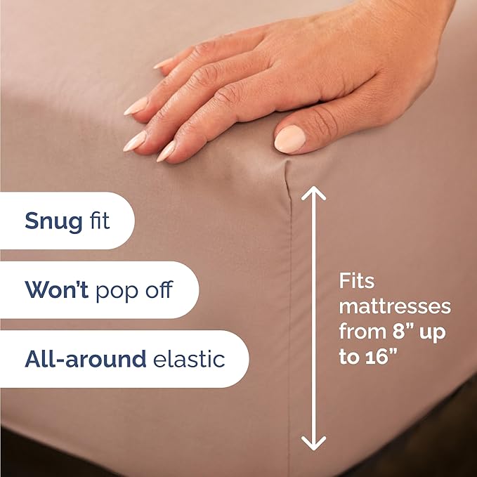 Twin XL 4 Piece Sheet Set - Comfy Breathable & Cooling - Ultra Soft Hotel Luxury Bedding Set w/ 8-16 Inch Deep Pockets - 1 Flat & 1 Fitted Sheet & 2 Pillowcases - Wrinkle Free and Easy Care - Mauve