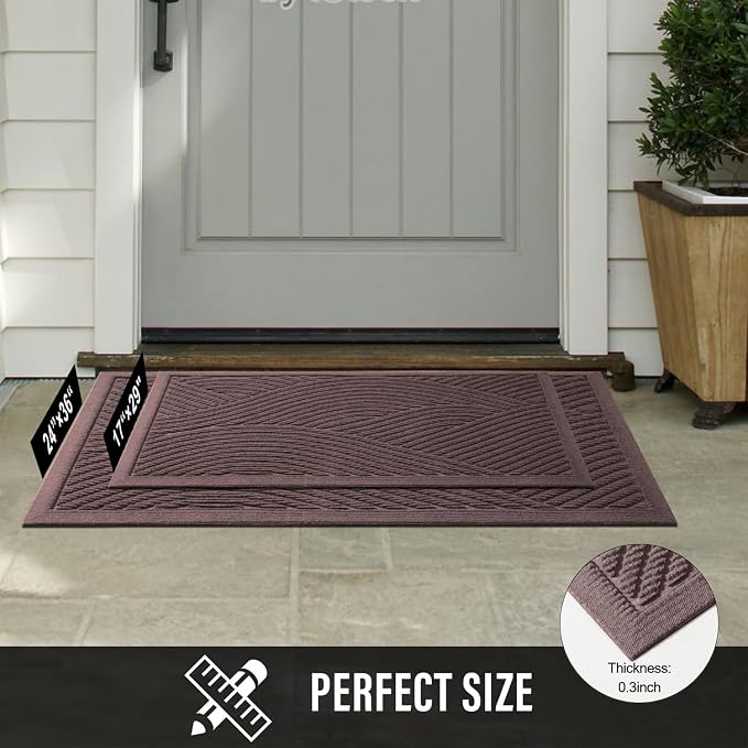 Sturdy Front Door Mat, Absorbent Muddy Dirt Resist Welcome Door Mats Outdoor - Image 5