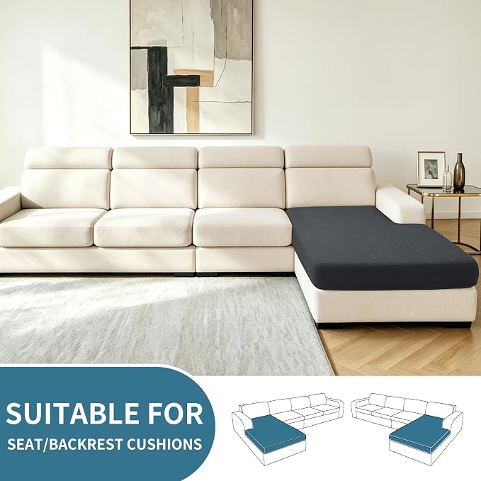 XINEAGE Chaise Cover for L Shaped Sofa, Sectional Couch Covers for Pets - Image 2