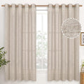YoungsTex Natural Linen Curtains 63 Inch Length 2 Panel Linen Textured Curtains by YoungsTex