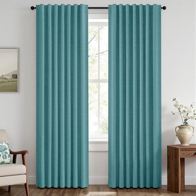 MIULEE 100% Blackout Linen Curtains by MIULEE