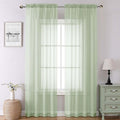 Light Green Sheer Curtains 90 Inches Long 2 Panels, Modern Light Filtering by Lecloud
