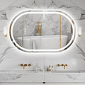 Oval LED Bathroom Mirror 48x30 Inch,Frameless LED Oval Bathroom Mirror with Lights,Anti-Fog Mirror for Bathroom Wall with Light,Dimmable 3 Color Vanity Mirror with Light(Horizontal/Vertical)