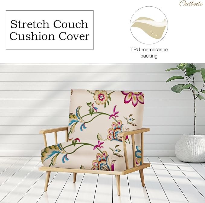 CALBODE 12pcs Single Seat Floral Print Outdoor Sofa Cover, Waterproof Elastic - Image 4
