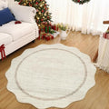 GarveeHome Scalloped Washable Round Rugs Non-Slip Round Rug 4 ft by GarveeHome